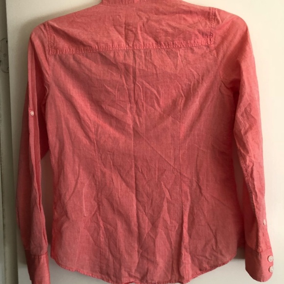 J Crew Factory button down long sleeved top in light red size Small - Picture 5 of 5